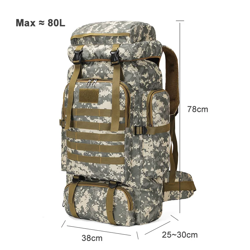 

Мужской водонепроницаемый рюкзак, армейский Тактический Камуфляжный вместительный ранец для активного отдыха, походов и альпинизма