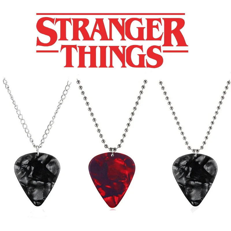 

Stranger Things Season 4 Red Necklace Necklace 2022 Eddie Guitar Pick Necklace for TV Drama Fans Friend Gift Jewelry Accessories