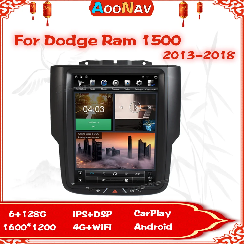 

2Din для Dodge RAM 1500 2013-2018 Android Радио HD полный экран Авто стереоприемник мультимедийный плеер магнитофон 10,5 дюймов