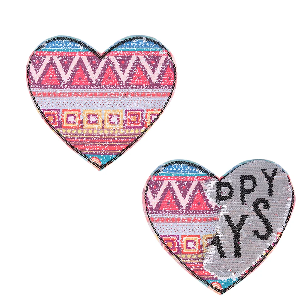 DIY вышитая нашивка аппликация в национальном стиле персиковое сердце ткань с