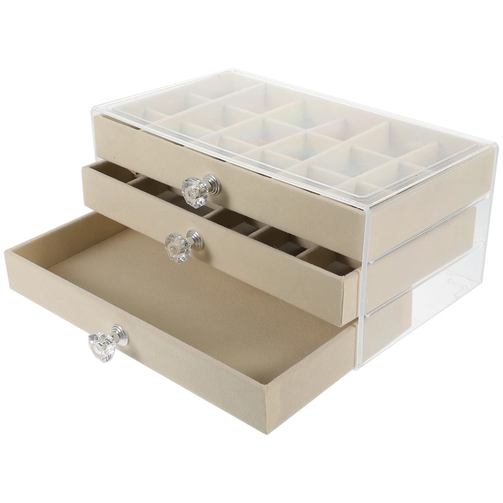 

Drawer Jewelry Box Case Organizer Portable Jewels Large Organizers Storage Jewellery Stand Container Girl Earring