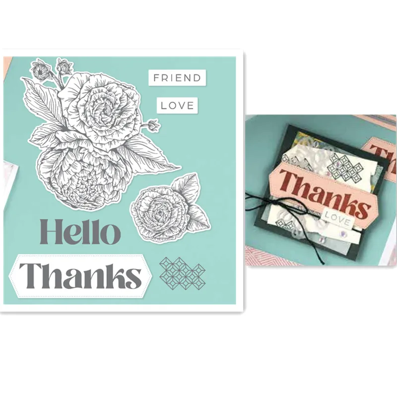 

FRAGRANT FLOWERS Cutting Dies And Clear Stamps For Scrapbook Embossed Diary Creative Greeting Card Christmas 2023 New Arrival