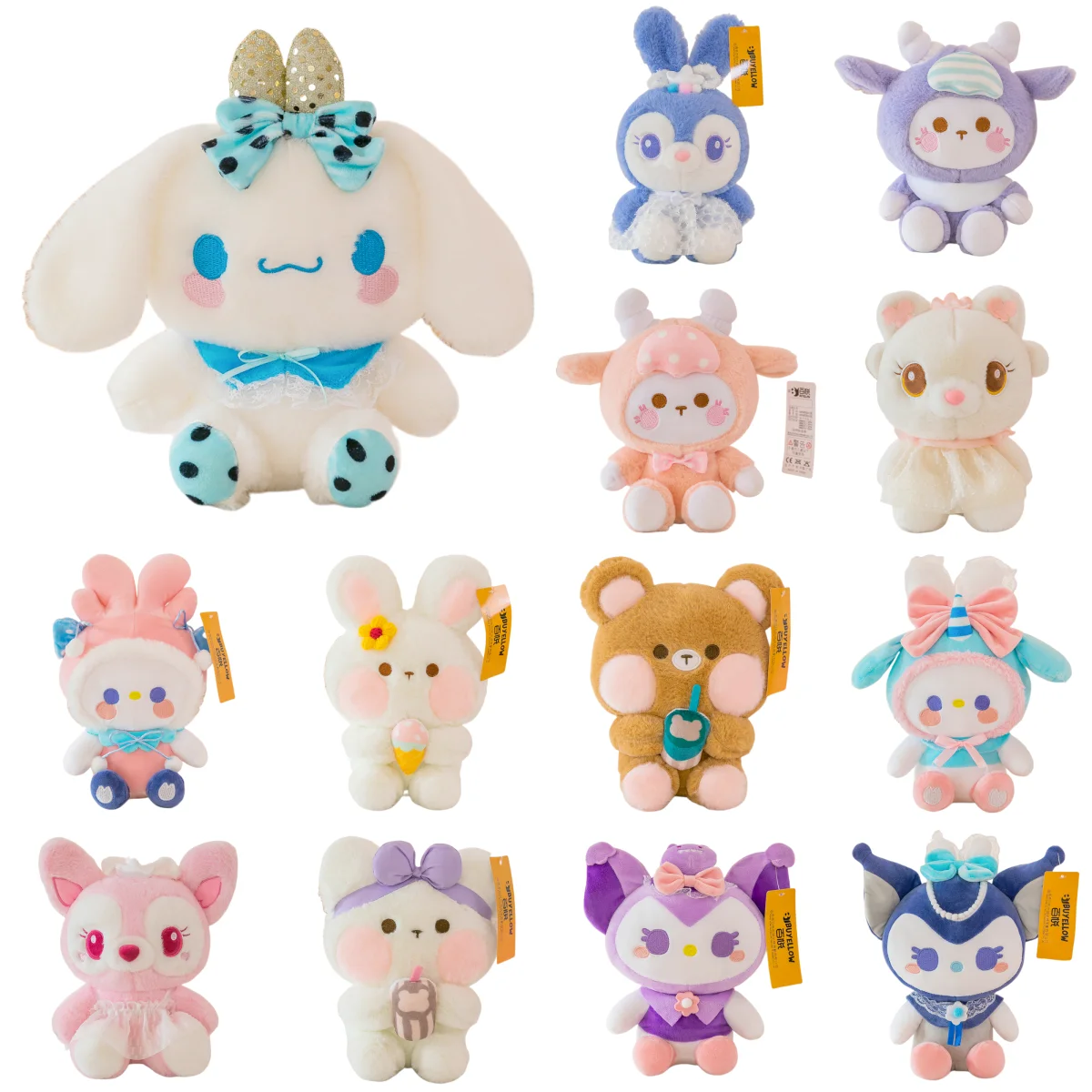 

Sanrio Kawaii Cinnamoroll Melody Kuromi Plush Toy Doll Cartoon Cartoon Bear Rabbit Doll Pillow Children's Birthday Holiday Gift