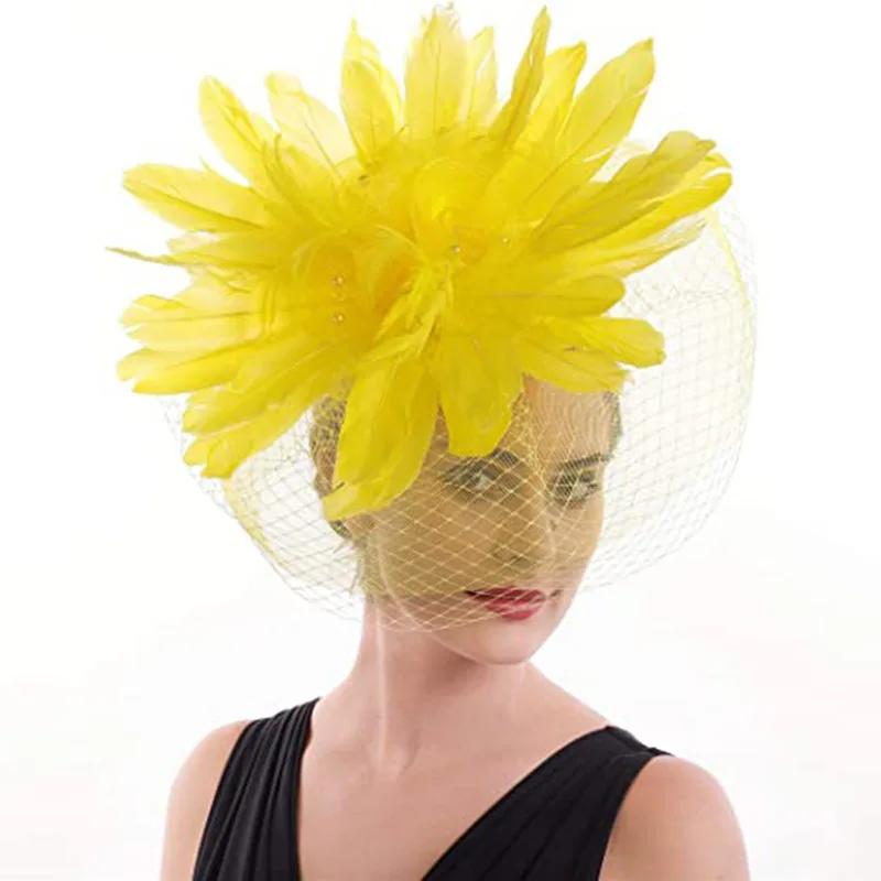 

Exaggerated Halloween Headdress Flower Female Feather Headband Retro Dance Party Ornament Barrettes