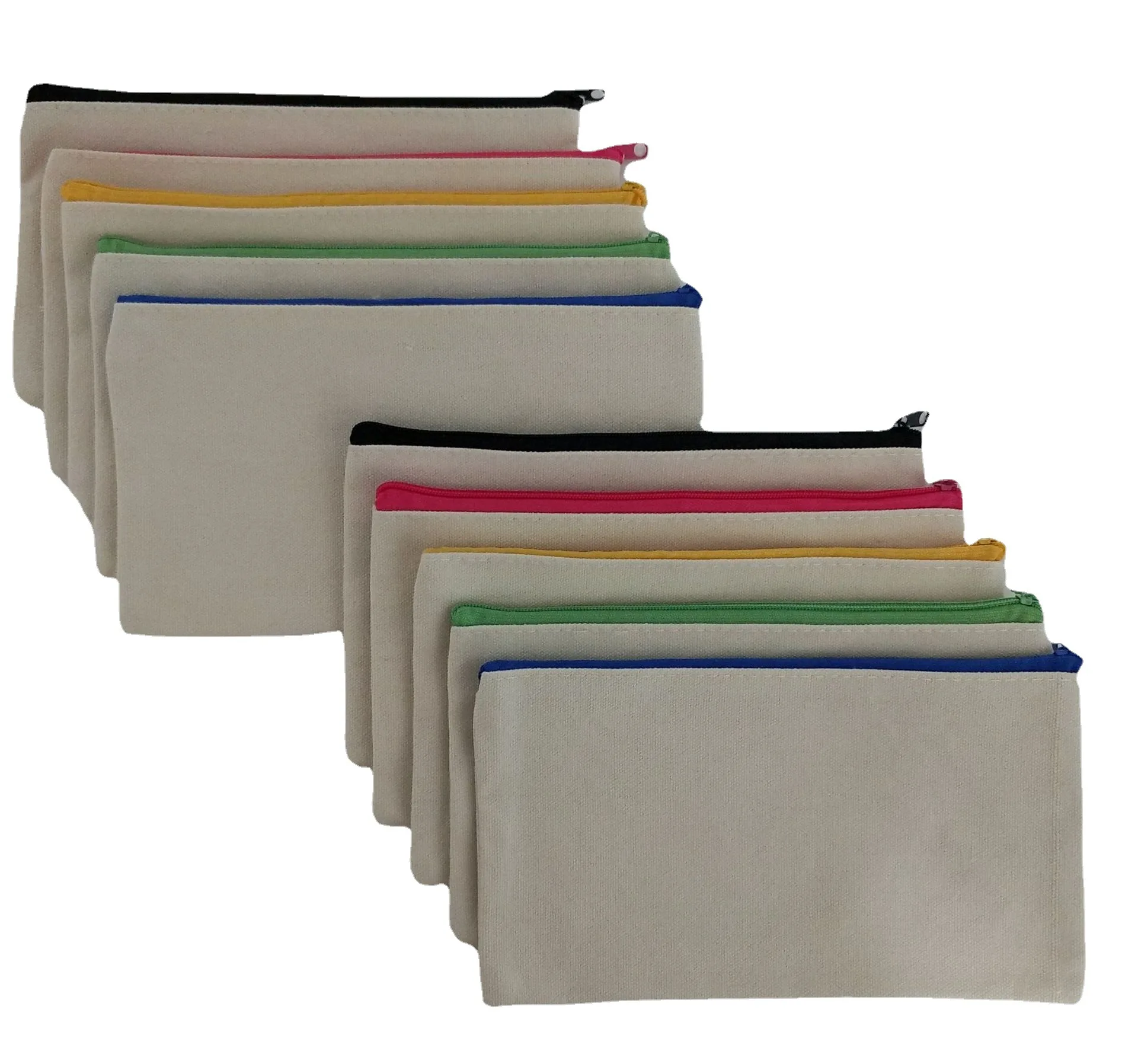 

20pcs Canvas Makeup Bags Zipper Coin Pouch Bags Pencil Case DIY Craft Bags for Travel DIY Craft School Colorful Zipper