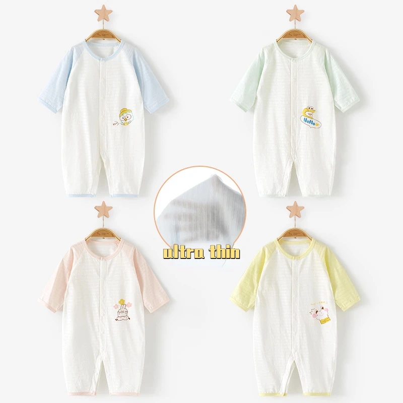 59-90cm Summer Baby Romper Newborn Baby Clothes Baby Girl Clothes Baby Onesie Long Sleeve Ultra Thin Breathable Cool