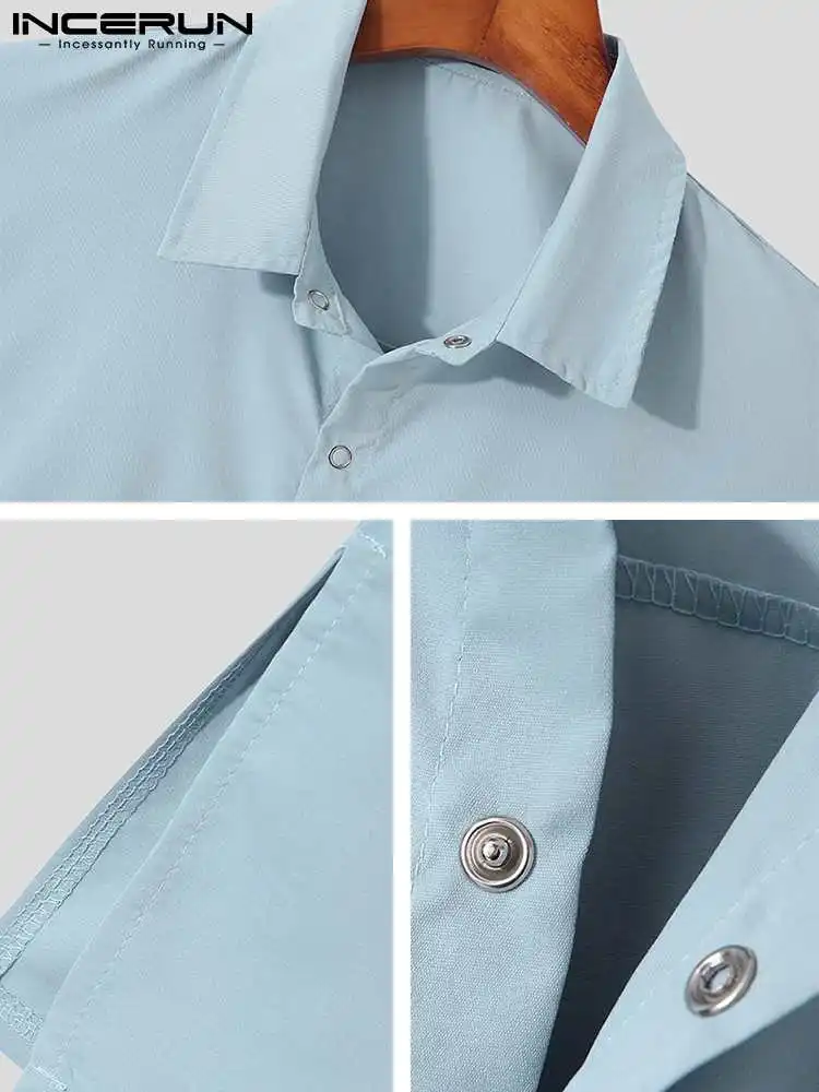 Korean Style New Men's Solid All-match Sleeveless Blouse Casual Streetwear Male Hot Sale Buttons Shirts S-5XL INCERUN Tops 2023
