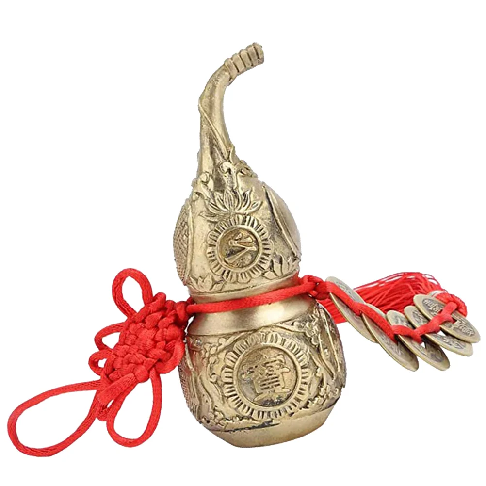 

Gourd Statuechinese Wealth Decor Copperwu Lou Decorations Home Desktop Calabash Adornment Shape Figurine Brass Charms