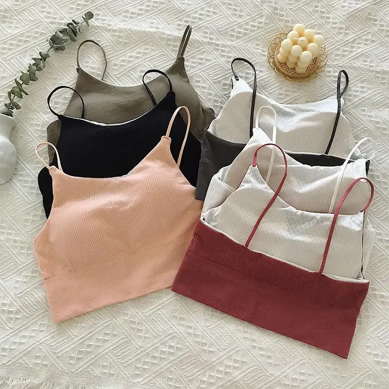 

Built-in Gathered Back Bottom Small Vest Without Steel Ring Breathable and Anti Glare Bra for Women Wearing Chest Wrap Underwear