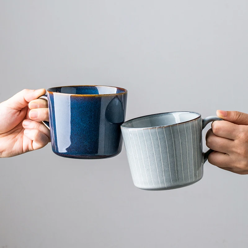

400ml Europe Retro Ceramic Mug With Spoon Coffee Creative Office Office Tea Drink Drinkware Couples cup