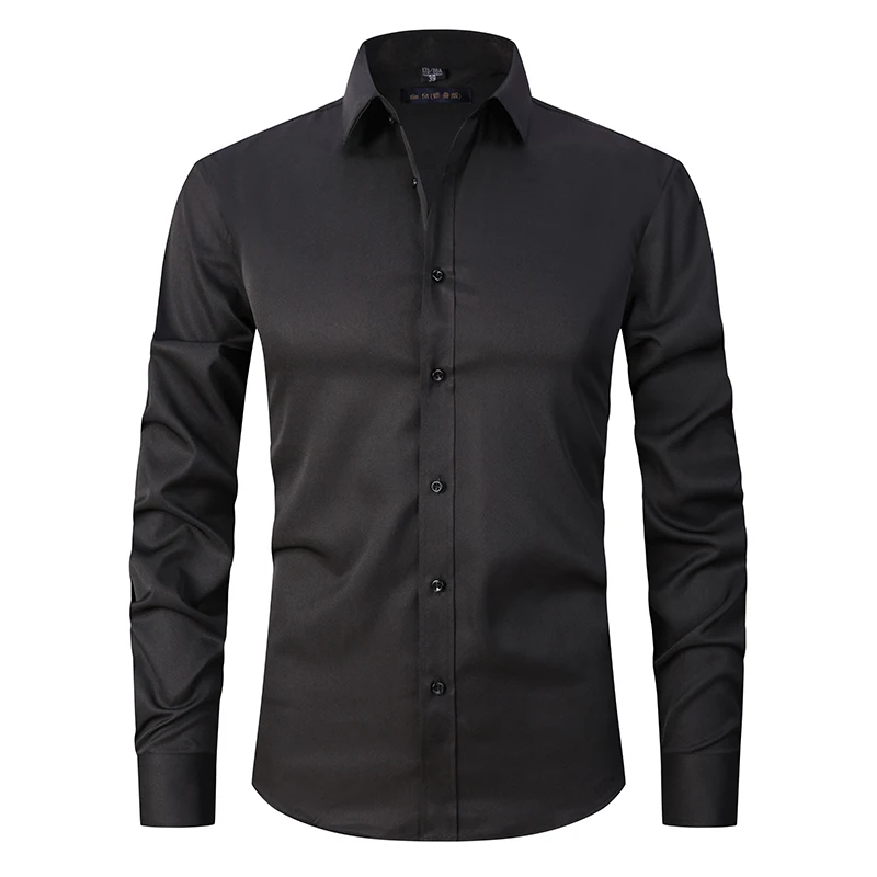 Stretch Non-iron Anti-wrinkle Shirt Business Men's Clothing Self-cultivation Casual T-shirts Spring and Summer T-shirt Clothes