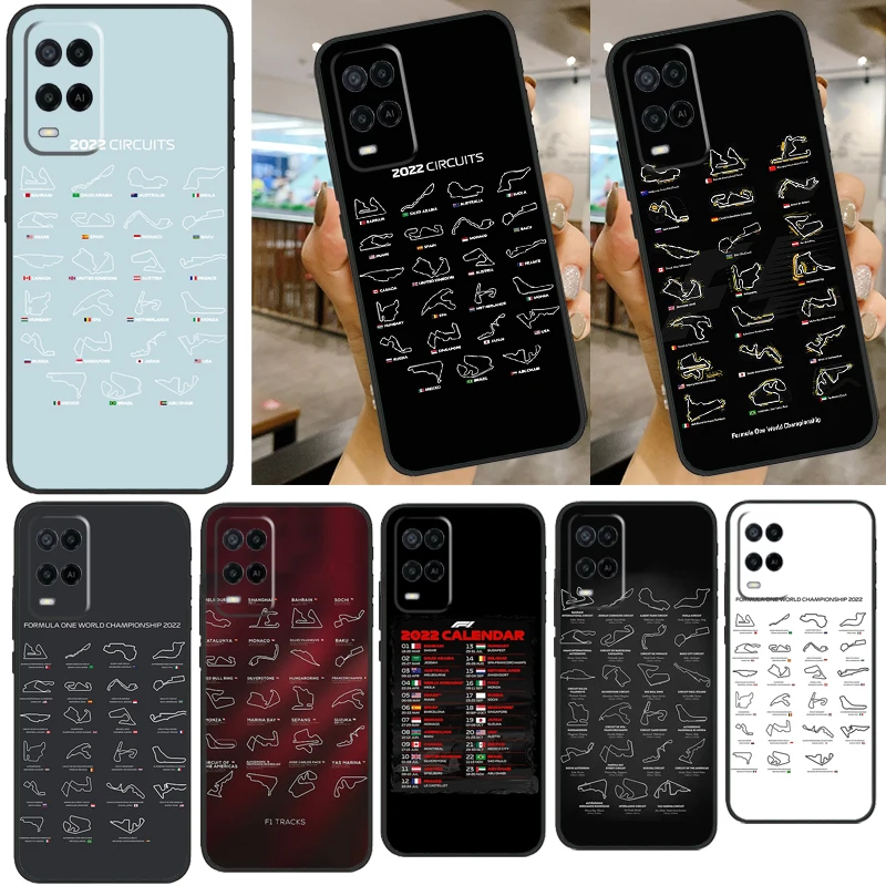 

Формула 1 F1 гоночные треки схемы 2022 для OPPO A31 A53 2020 A5 A9 A53S чехол для OPPO A52 A72 A54 A74 A94 A15 A83 A91 A93