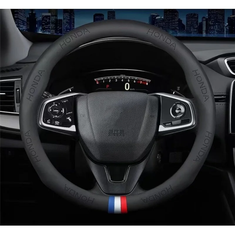 

Car PU leather steering wheel Cover 38cm For Honda Civic Accord City XRV CRV HRV Pilot Ridgeline Passport FIT Auto Accessories