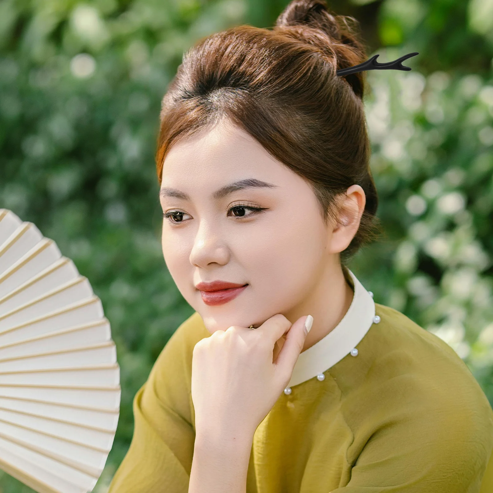 Vintage Japanese Wooden Antler Hair Stick Pin Elegant Retro Chopstick Women hair Accessory for Bun Updo Traditional Hairsty