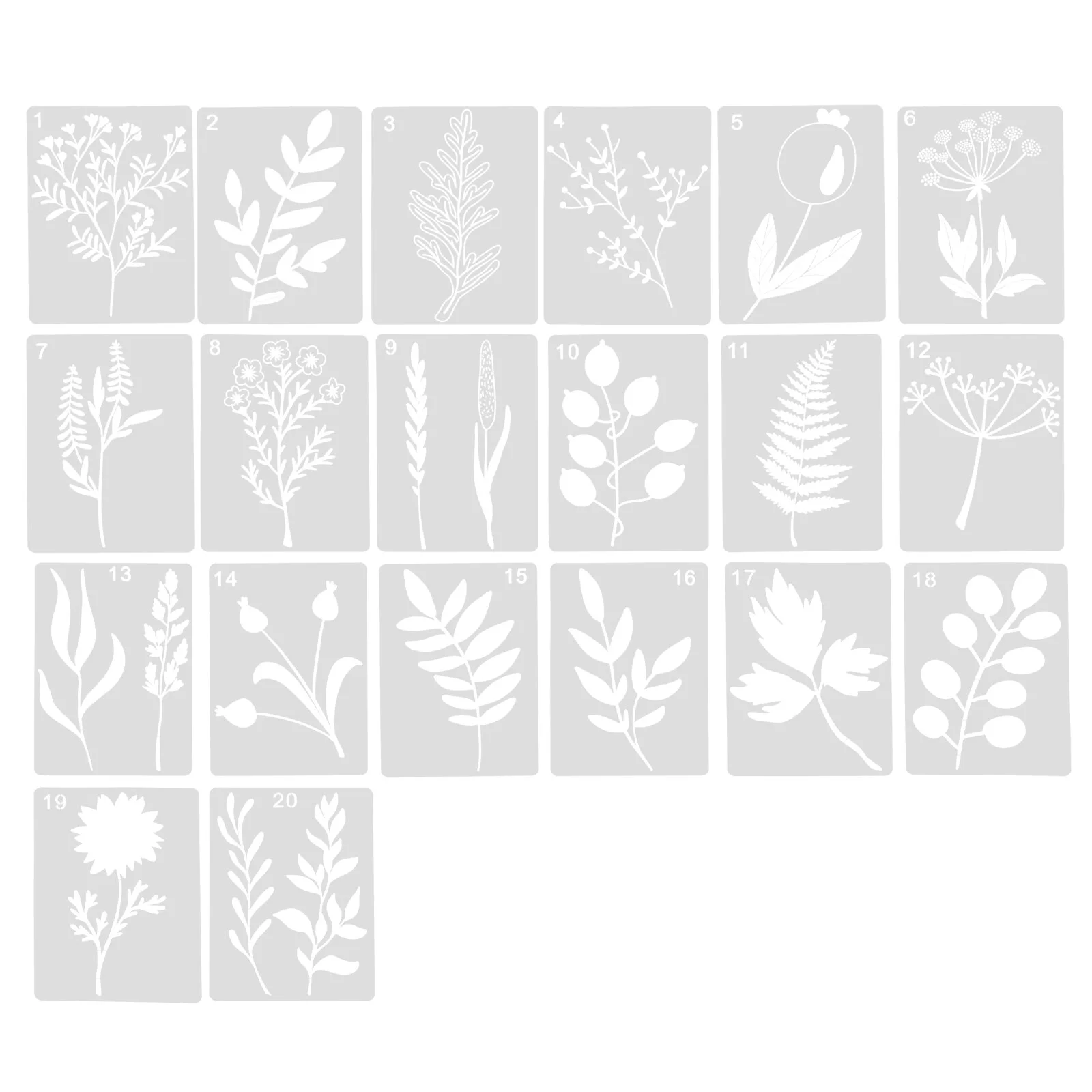 

20 Sheets Periodicals Wall Templates Decor Scrapbook Embellishmentsative Plants Hollow The Pet Painting Stencils Decorations