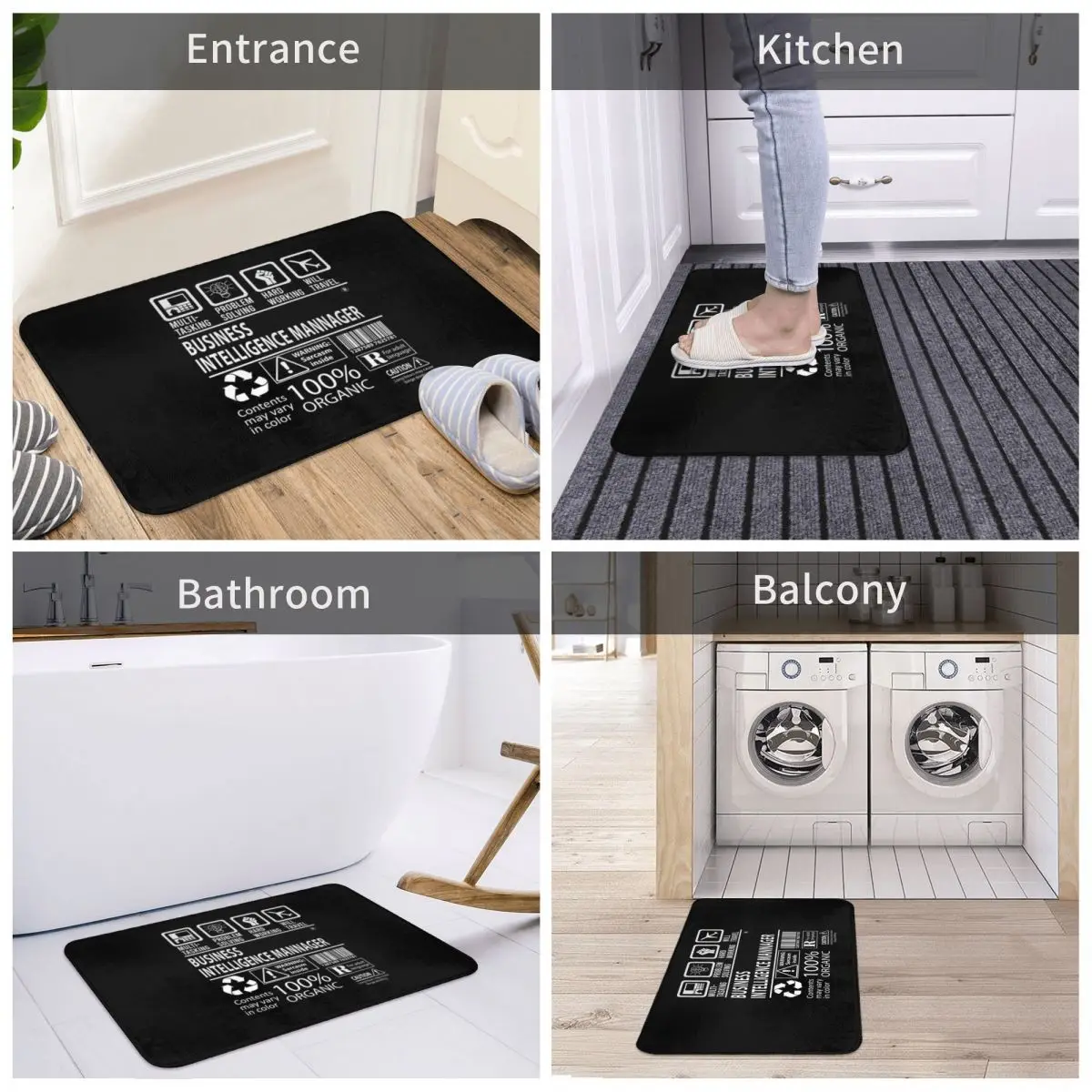 

Door Mat Business Intelligence Mannager Decor 3D Rug Carpet Bathmat Non-slip Entrance Living Room Home Kitchen Antiwear Bathroom