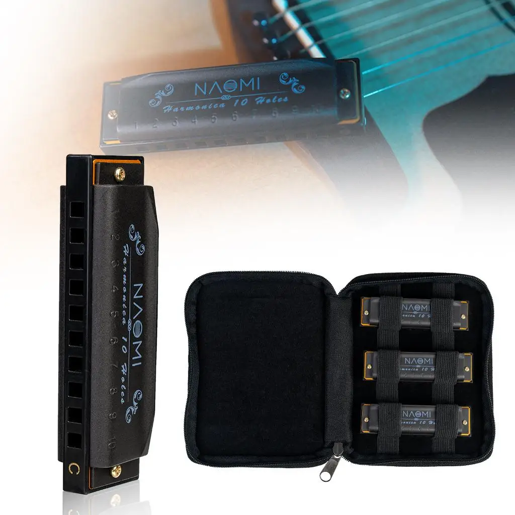 

Hoodoo Blues Harmonica Set of 3, - Key of C, D, G with Snare Harp