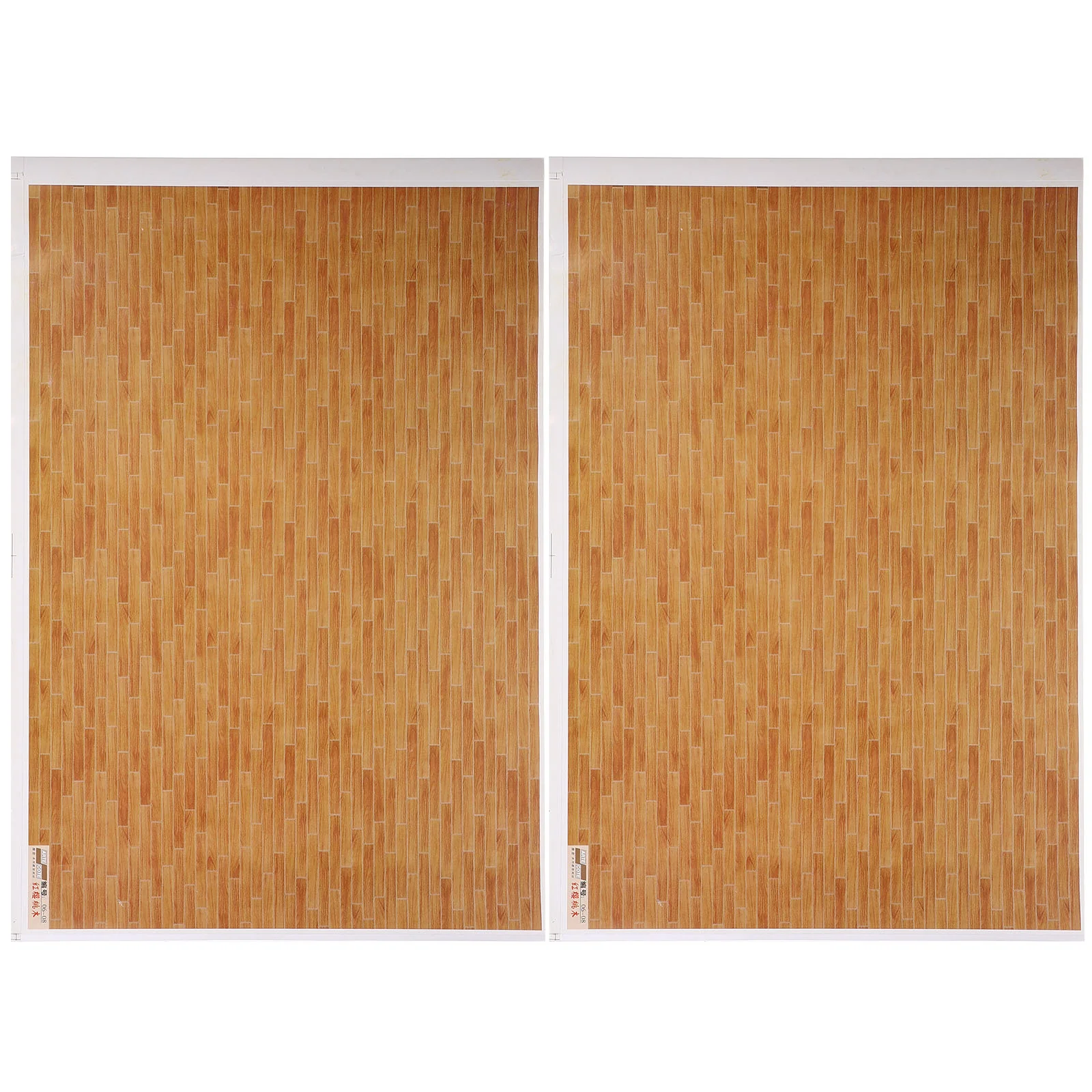 

2 Pcs Dollhouse Floor Miniature Flooring Stickers Sticky Paper Accessories Floorboards