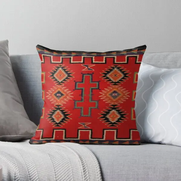 1890 Navajo Saddle Blanket Unaltered S  Printing Throw Pillow Cover Anime Office Comfort Hotel Fashion Pillows not include