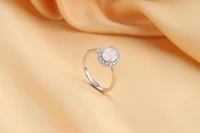 tik tok s925 sterling silver chalcedony inlaid ring simple temperament niche design high grade couple ring