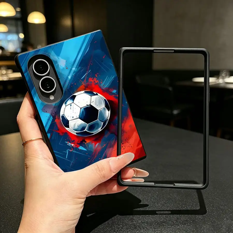 Фото Чехол для телефона Samsung Galaxy Z Fold 8 Z Fold8 Wide ZFold Wide ZFold8 с мультяшным футбольным дизайном, роскошный чехол для телефона №1