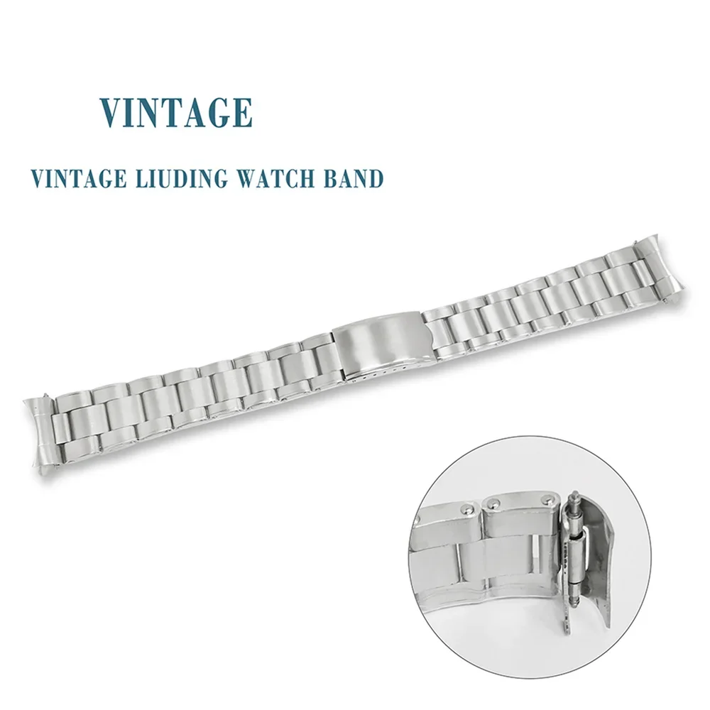 

Stainless Steel Full Sand Strap 20mm Folding Buckle Watchband Replacement Bracelet for 40MM Watch Case Modification Accessories