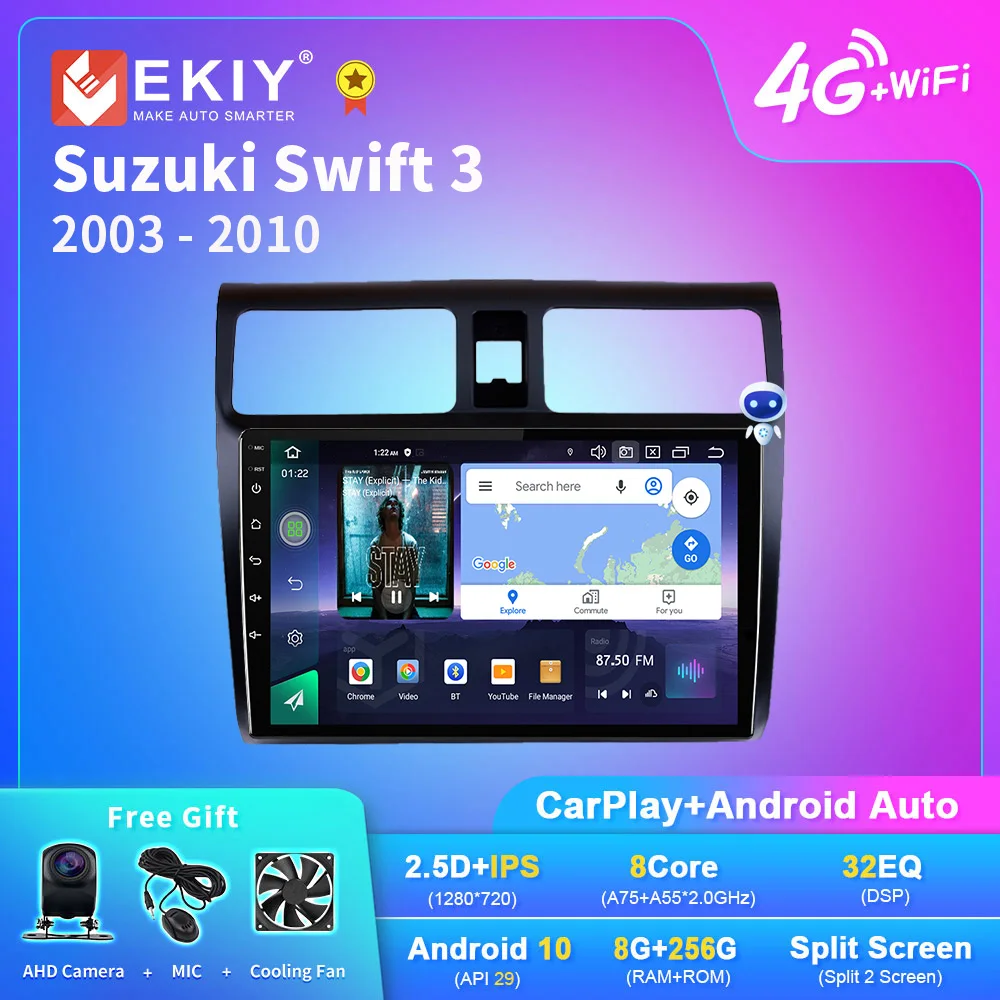 

EKIY Q7 DSP Android Car Radio For Suzuki Swift 3 2003 - 2010 Stereo AI Voice Multimedia Video Player Auto Navigation No 2din DVD