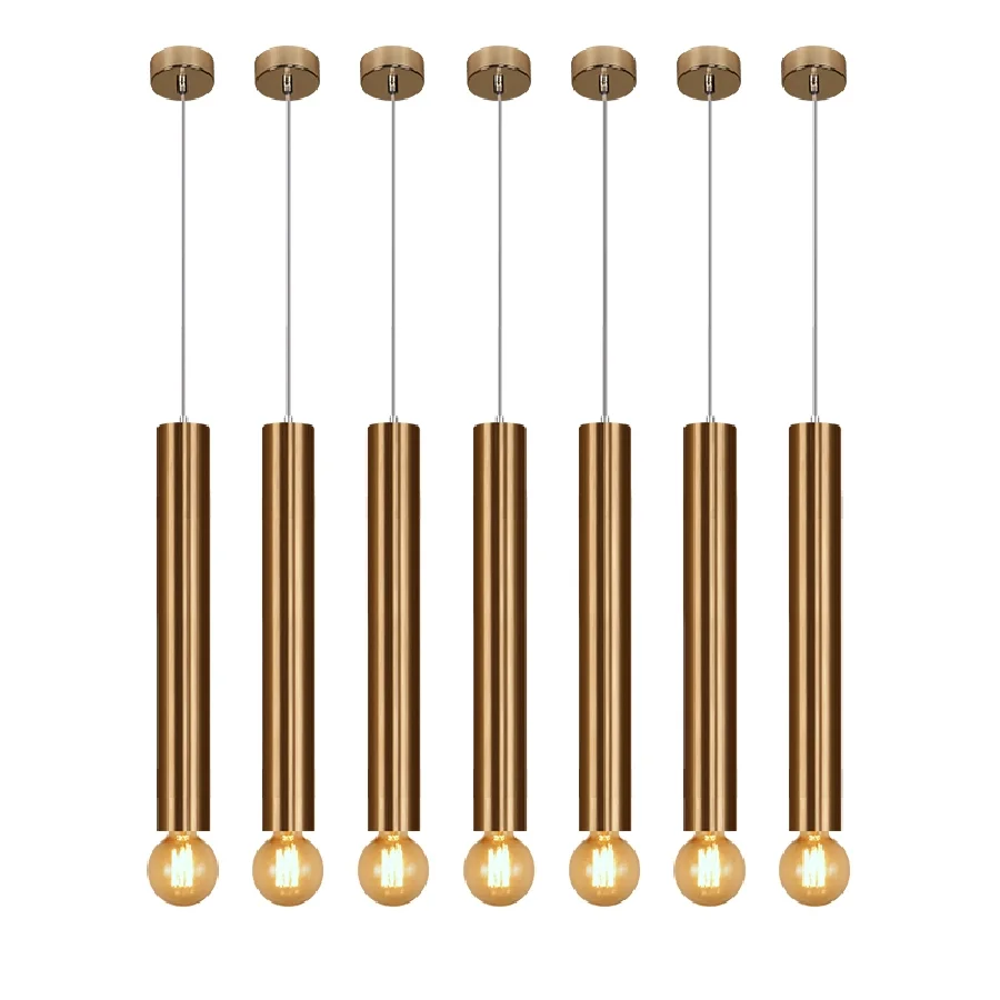 

LukLoy Modern Pendent Light Tube Hang Light Pipe Light Pendant Lamp Ceiling Lamp for Dining Island Reception Bar Shop Restaurant