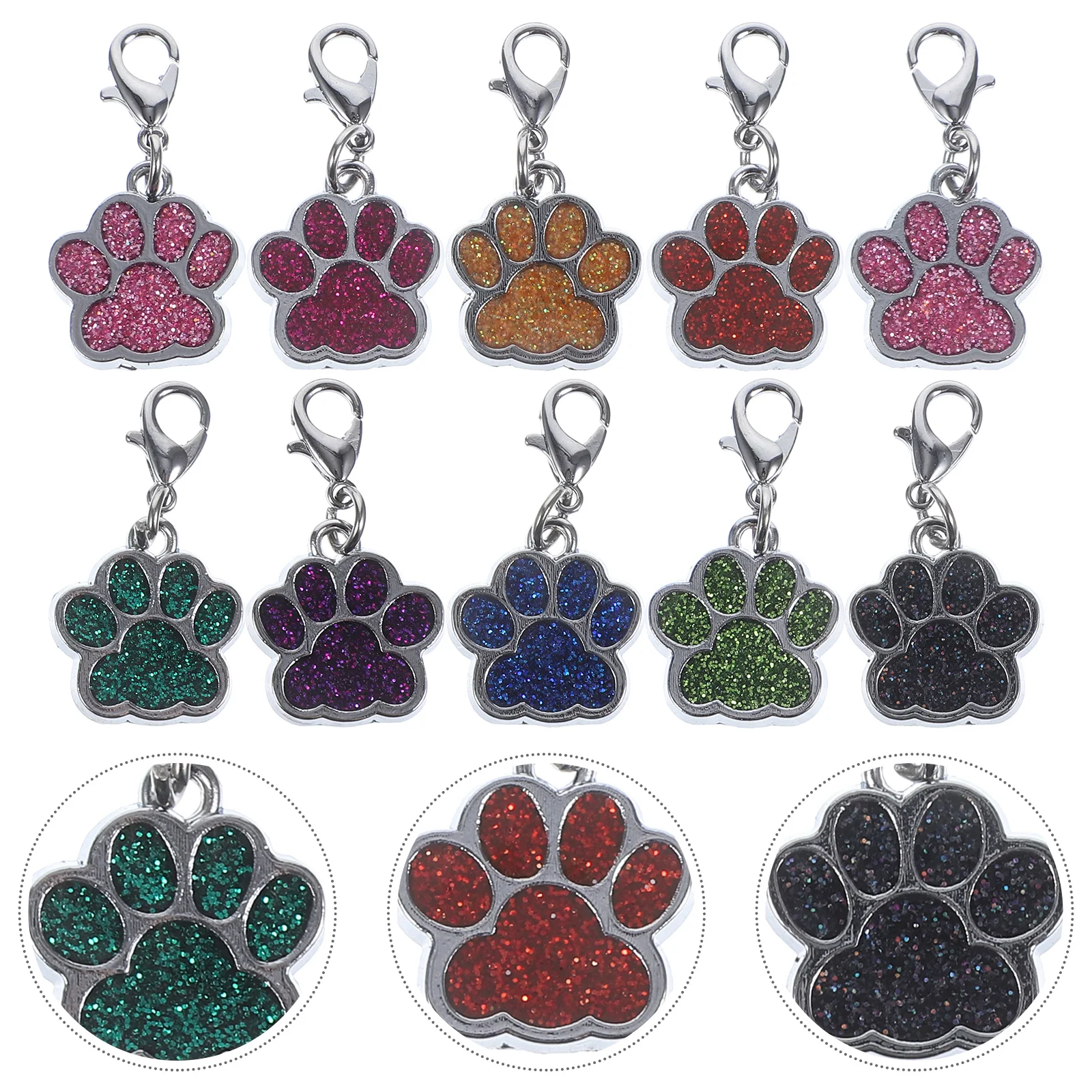 

10 PCS Dog Footprints Pendant DIY Charms Jewelry Making Pendants Crystals Bracelet Tag Child