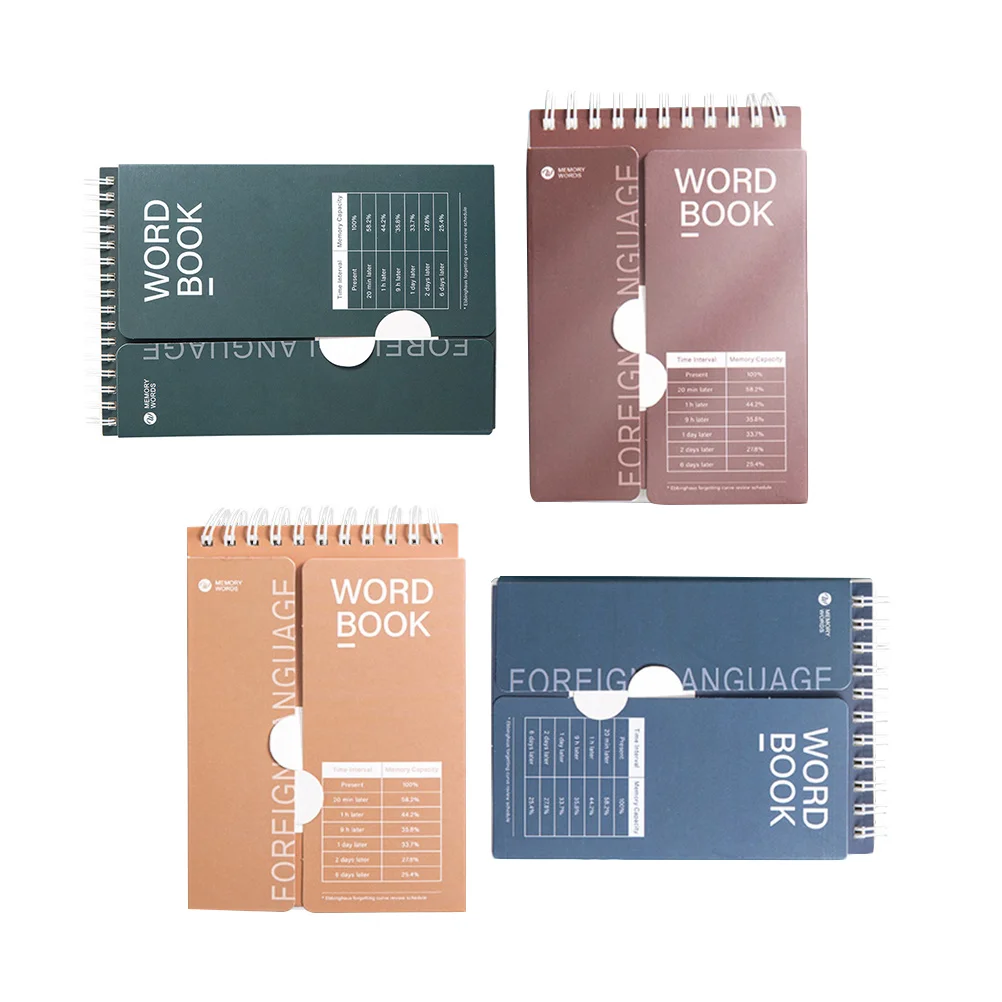 

4 Pcs Mini Spiral Notebook Planner Word Vocabulary Writing Notepad Students Words Thicken Memo Paper English Books Study