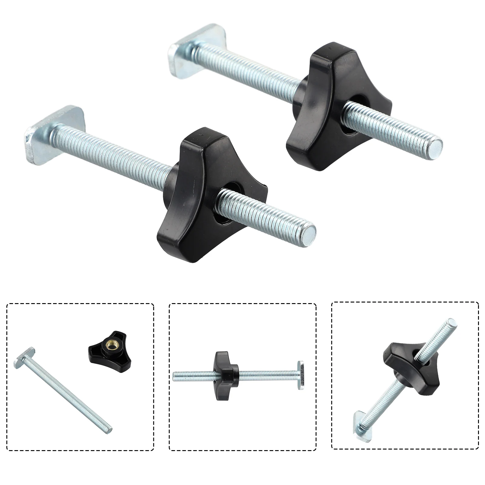 

2/5 Pcs T Bolt Nut Set M8 M6 Woodworking Tool Jigs Screw Slot Fastener Through Hole Nut Miter Track Bolts Jig Retaining Clamps