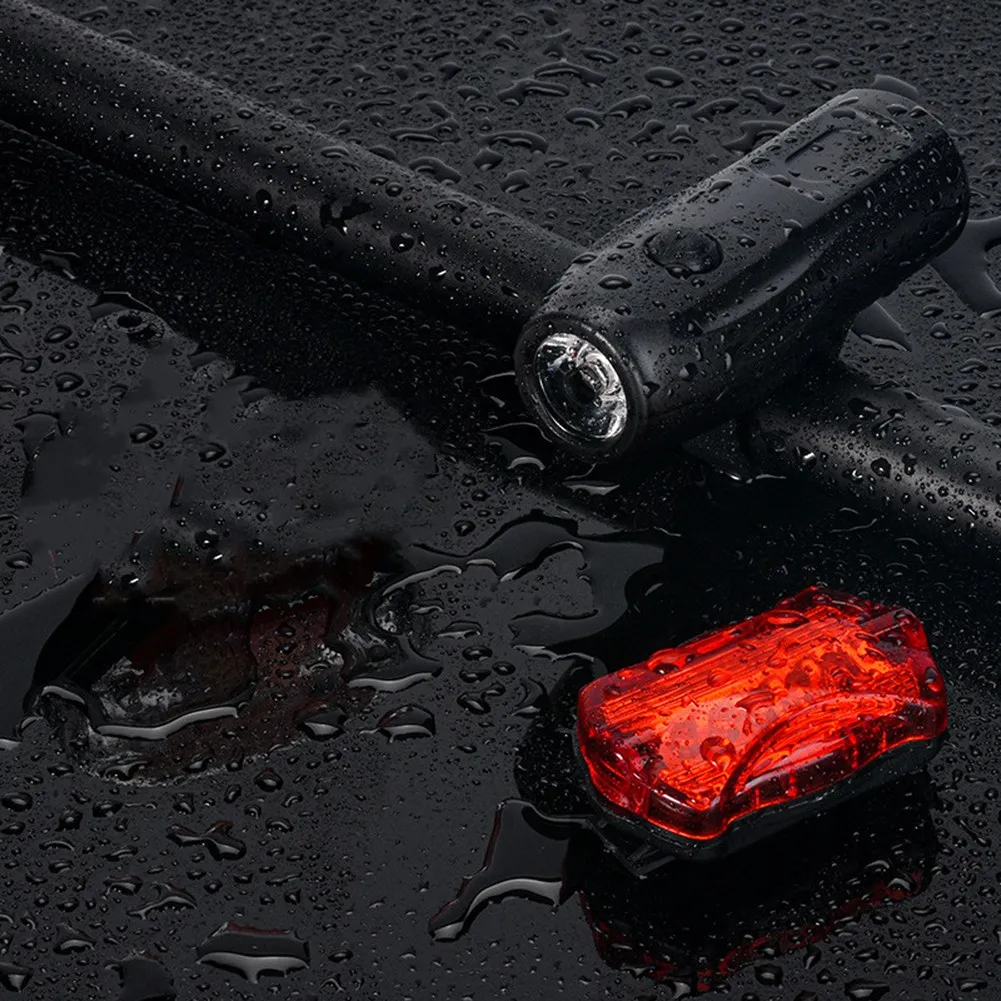 Комплект велосипедных фонарей черная фара водонепроницаемая простая в