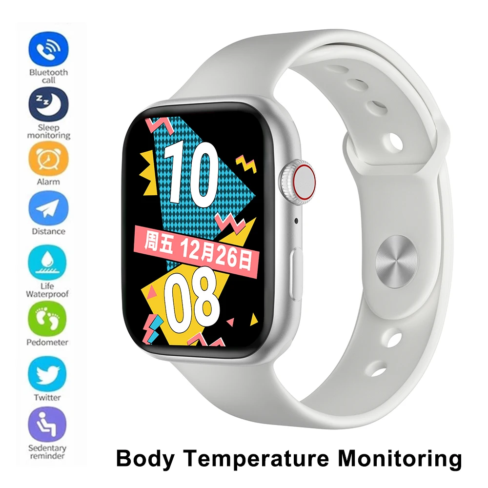 

Sport Smart Watch 7 Men Women Body Temperature Monitoring Color Screen Touch Fitness Bluetooth Call Compatible with ios android