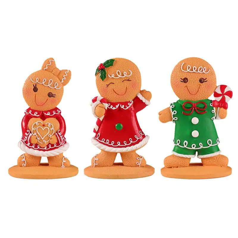 

Christmas Gingerbread Man Decor Resin Tabletops Ornaments Multifunctional Vintage Centerpiece Desktop Home Christmas Accessories