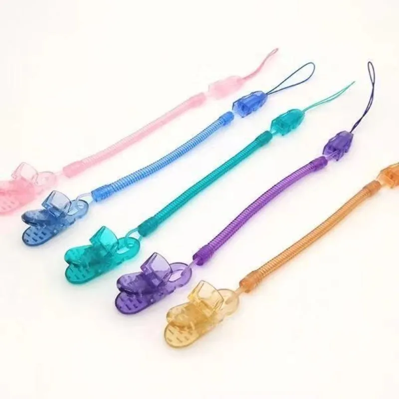 

Baby pacifier clip with retractable chain bite and anti drop chain PC gum chain silicone pacifier chain baby pacifier accessorie