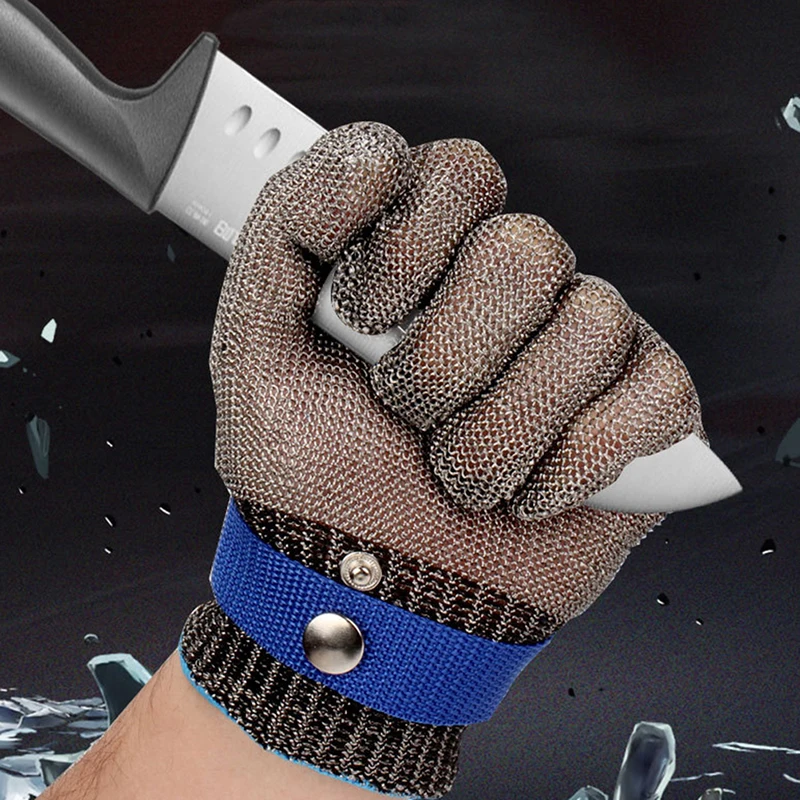 

Stainless Steel Anti-cut Gloves Working protection Safety Wear-resistant Slaughter Butcher Cutting Fish-killing Metal Iron Glove