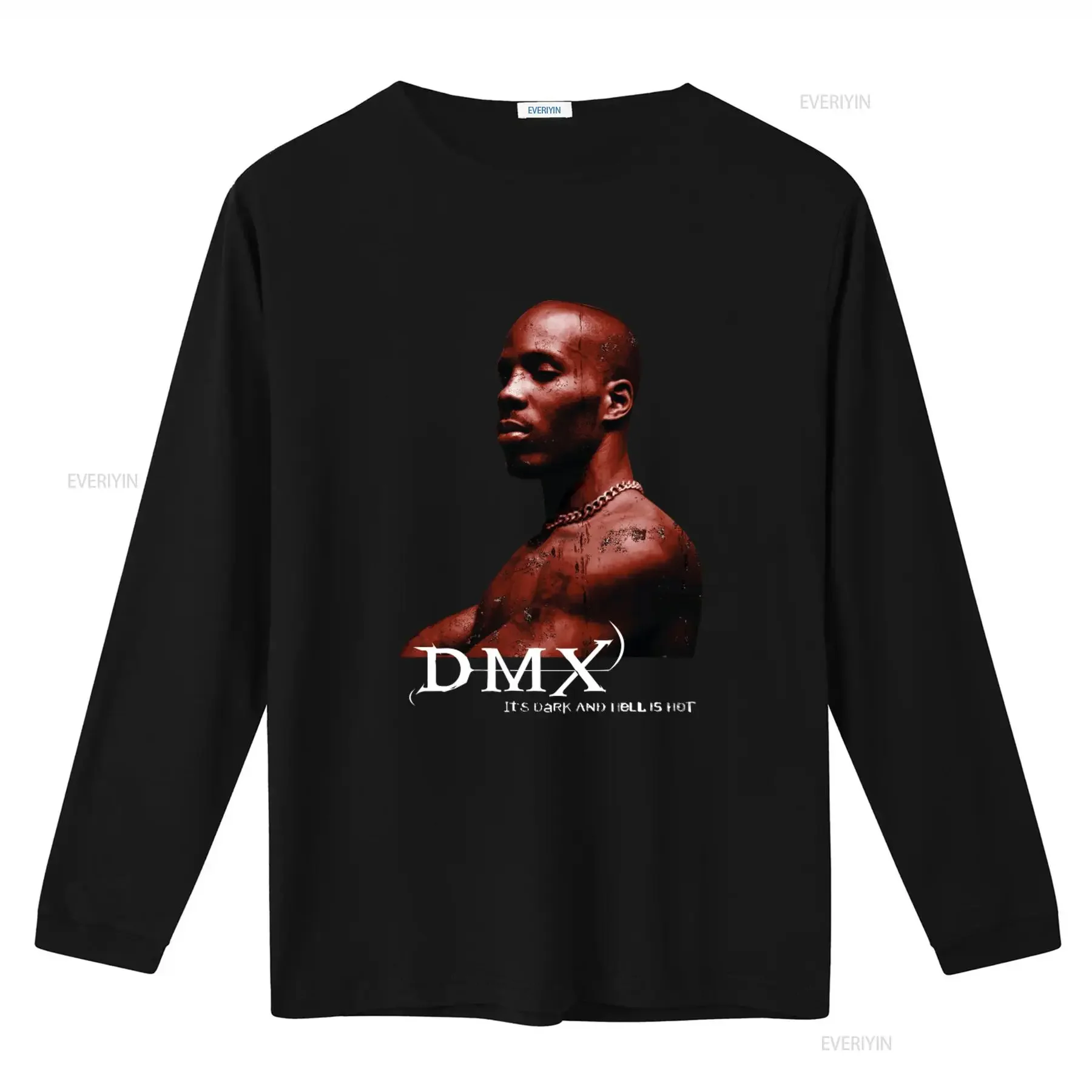 Фото Футболка DMX ITS DARK AND HELL IS HOT 20TH ANNIVERSARY TOUR 2019, мужская, размер S-5XL, винтажная, с эффектом потертости, удобная, унисекс, слегка состаренная. №2
