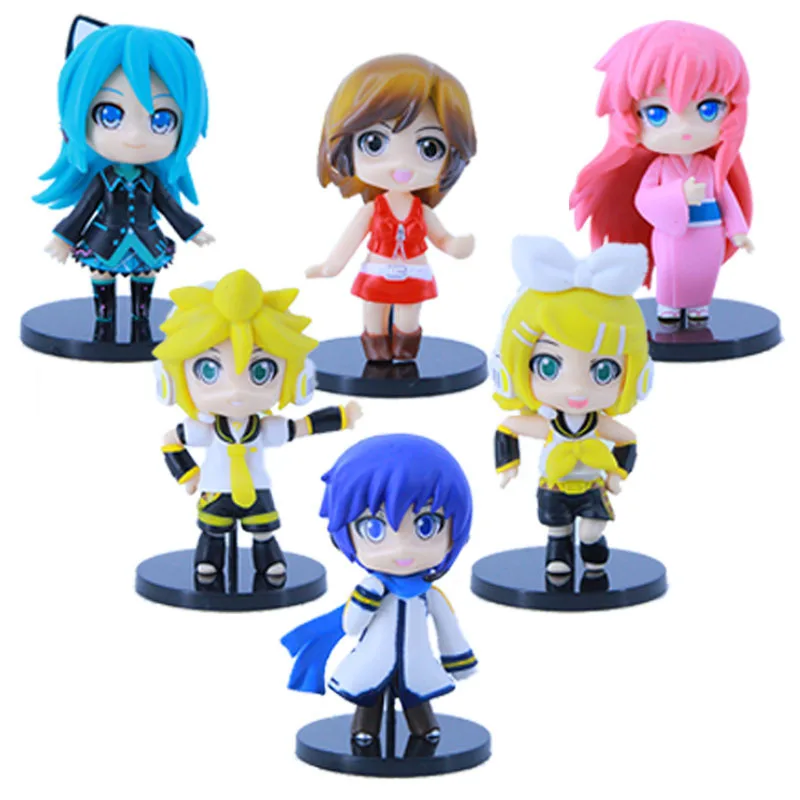 

6Pcs/Set Hatsune Miku MEIKO Anime Action Figures Collection Model Doll Singer Toys Princess Decoration Kids Birthday Gifts