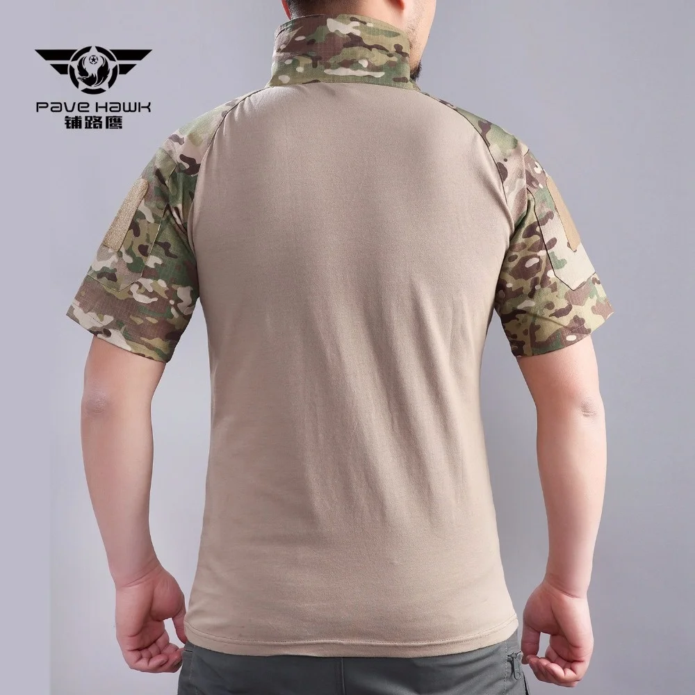 Summer Breathable Camouflage Short Sleeve Uniform Shirt Army Fan Outdoor Camp CS Field Combat Training Tactical Military T Shirt images - 6