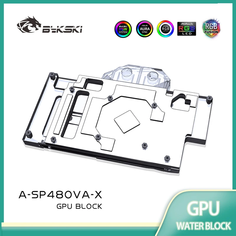 Фото Использование водяного блока BYKSKI для Sapphire Pulse RX580 8GD5 (11265-05-20G)/блок видеокарты с полным покрытием RGB A-SP48OVA-X №1
