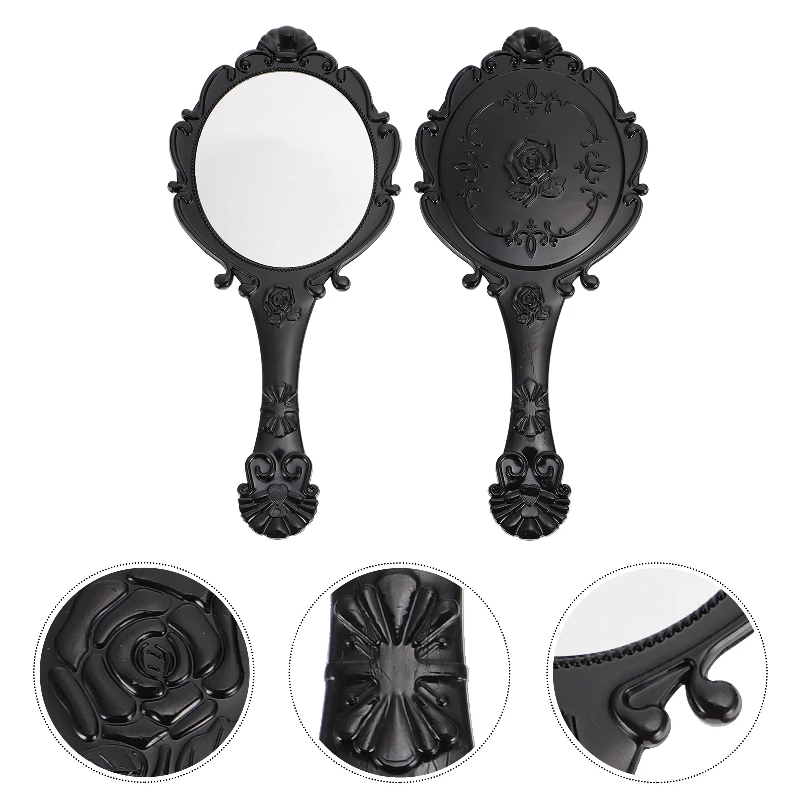 

Mirror Handheld Makeup Hand Portable Vintage Pocket Handletravel Vanity Retro Beauty Cosmeticwomen Compact Held Mirrors