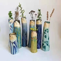 bohemian family face vase hand dried flower vase resin crafts decoration home decoration plant vase plant pots decorative