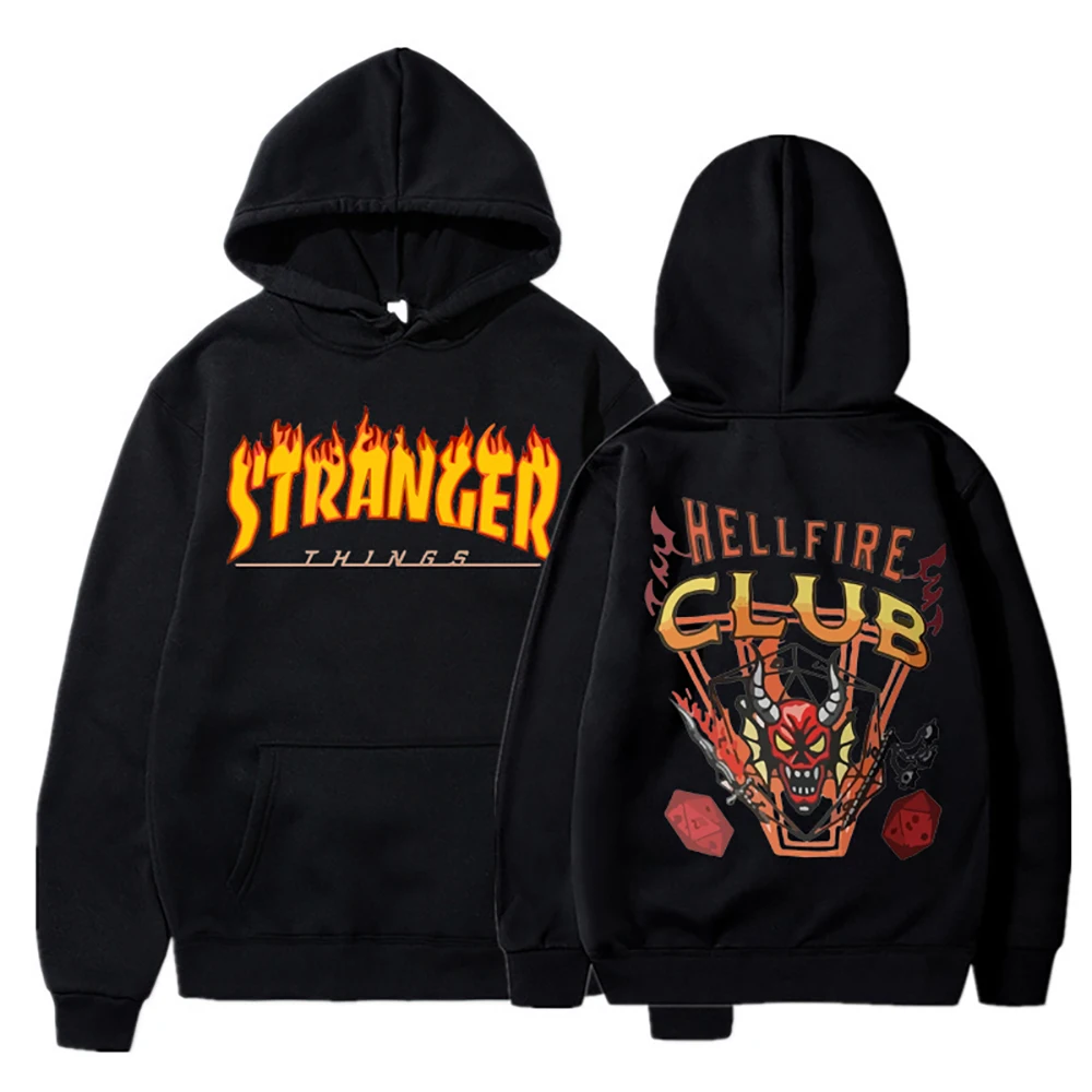 Stranger Things Season 4 Hoodies Hellfire Club Sweatshirt Harajuku Clothes Graphic Sweatshirts Y2k Pullover for Men