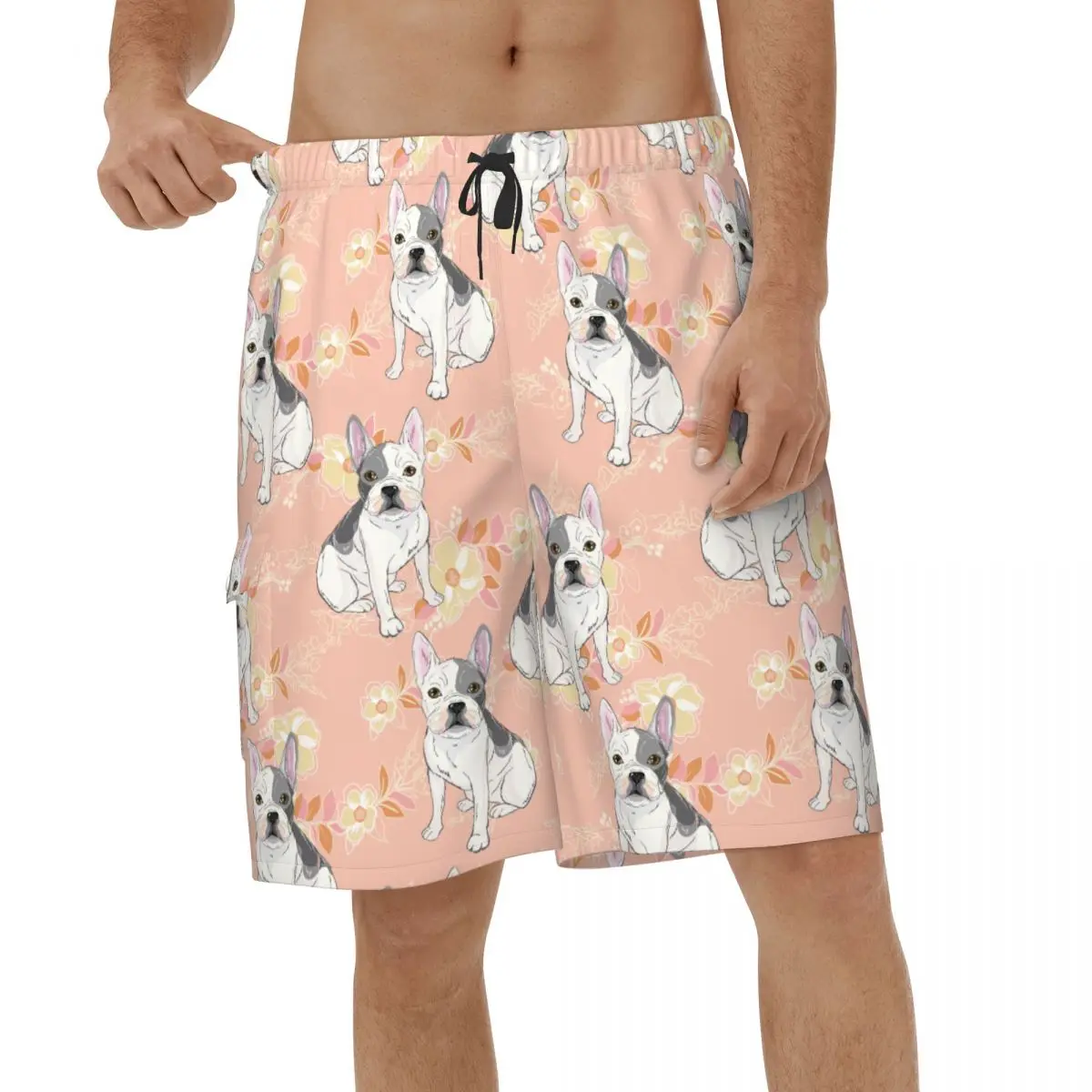 

New Shorts French Bulldog Dog Quick Dry Men's Beachwear Animal Men Beach Shorts