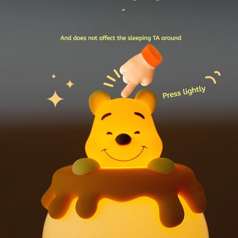 Силиконовый ночник Винни-Пух настольная лампа для защиты глаз от сна и кормления