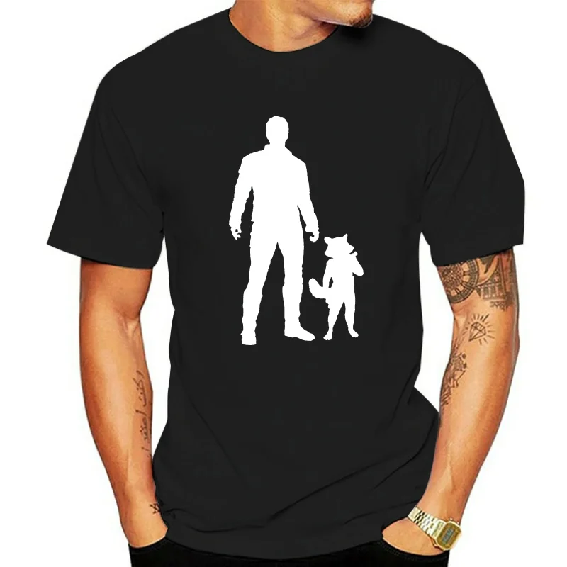 GUARDIANS STAR LORD + ROCKET MENS T SHIRT COOL SCI FI FILM QUALITY NEWCool Casual pride t shirt men Unisex New Fashion