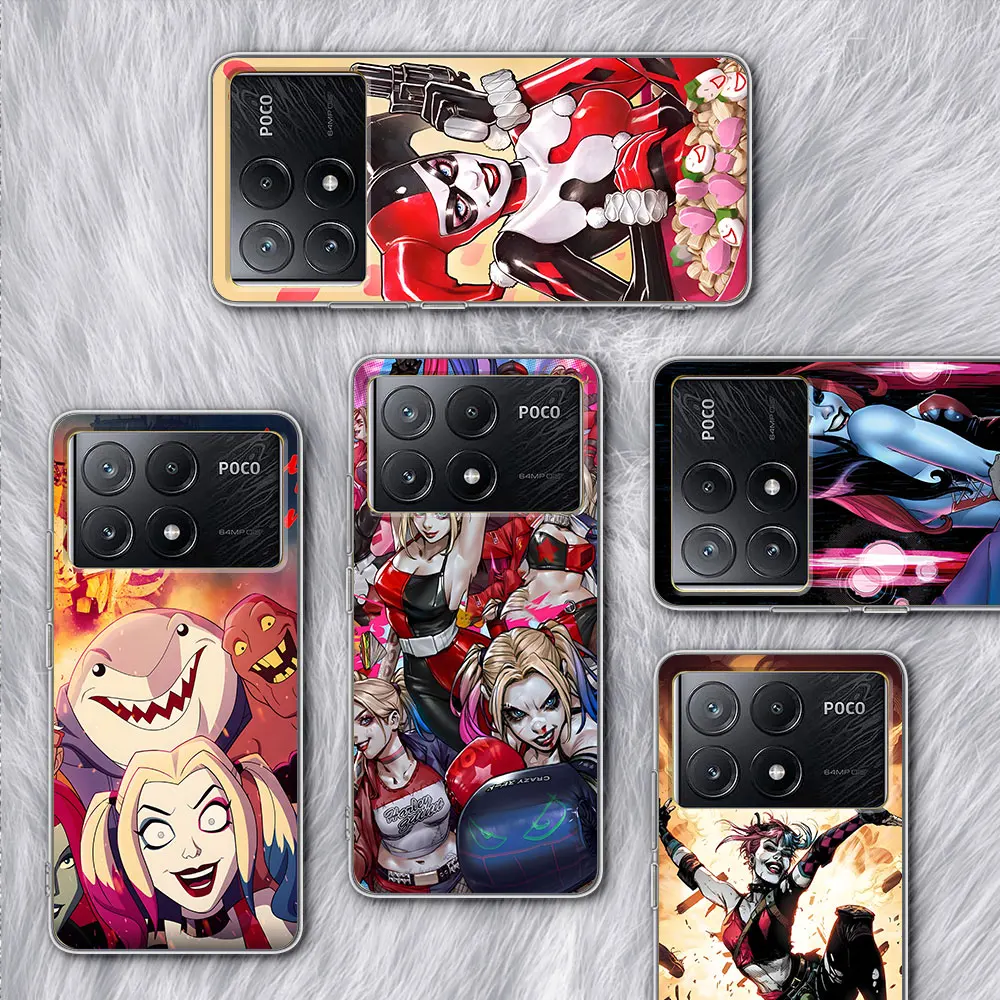 Чехол Harley Quinn для Xiaomi Poco X6 F3 M5 X5 F1 F4 X3 NFC M3 M5s X4 GT F5 M4 F2 Pro прозрачный силиконовый чехол