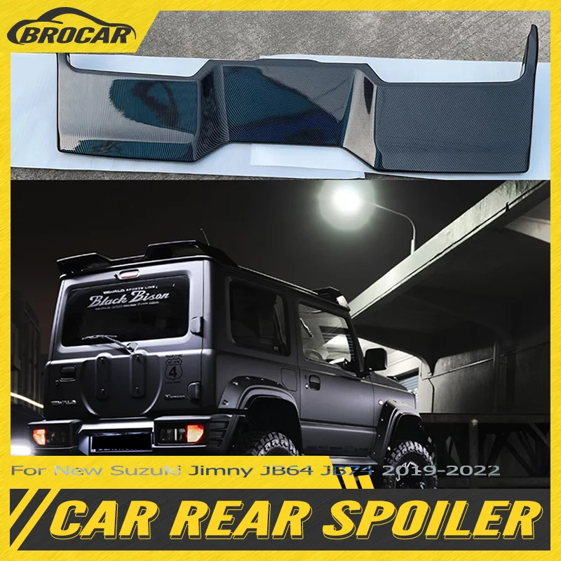 

For Suzuki Jimny Spoiler 2019-2022 JIMNY JB64 JB74 high quality ABS plastic glossy black car tailgate trunk top spoiler tuning