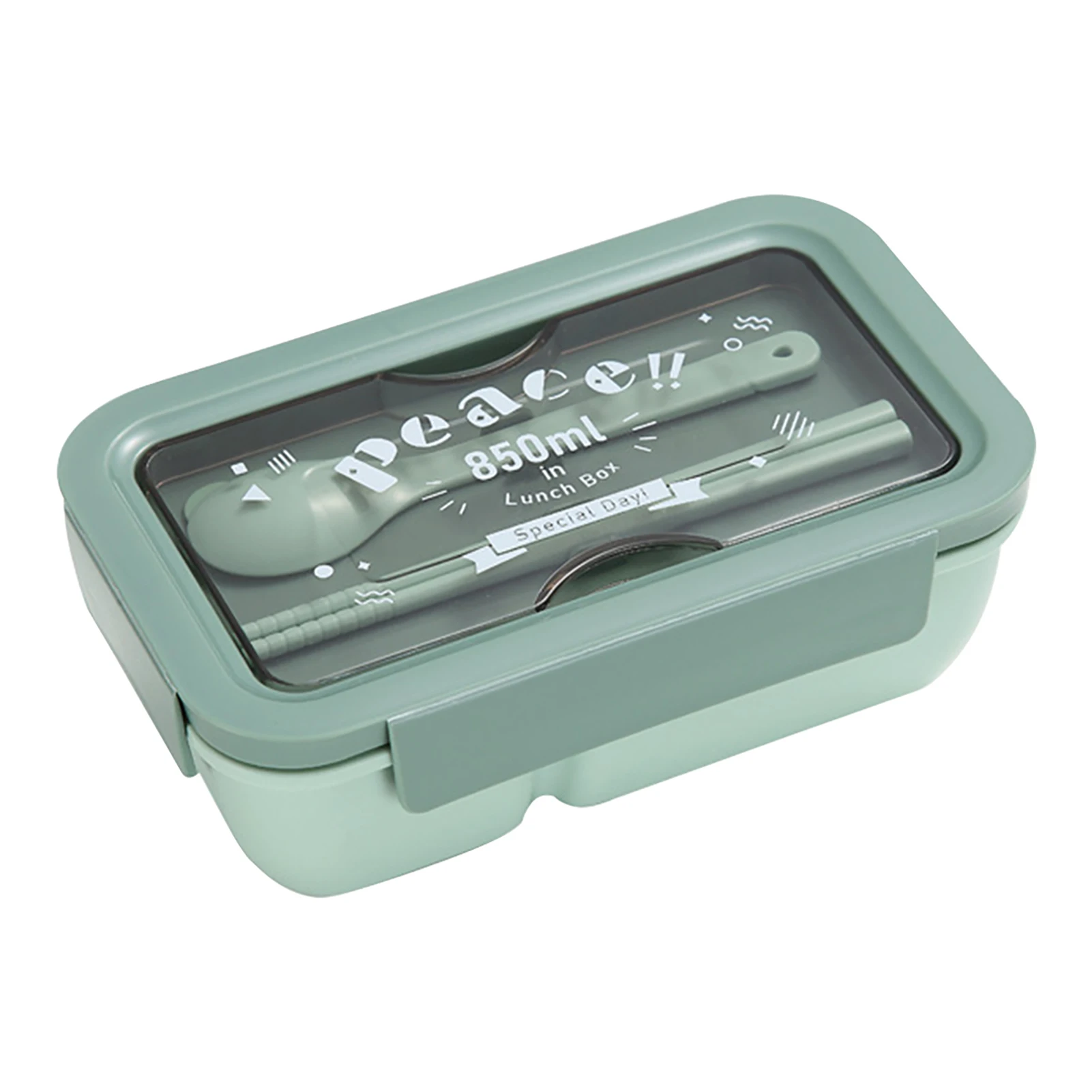 

With Cutlery Storage Microwave Safe Reusable Camping For Work Portable Picnic Kids Adults 2 Compartments Leakproof Lunch Box