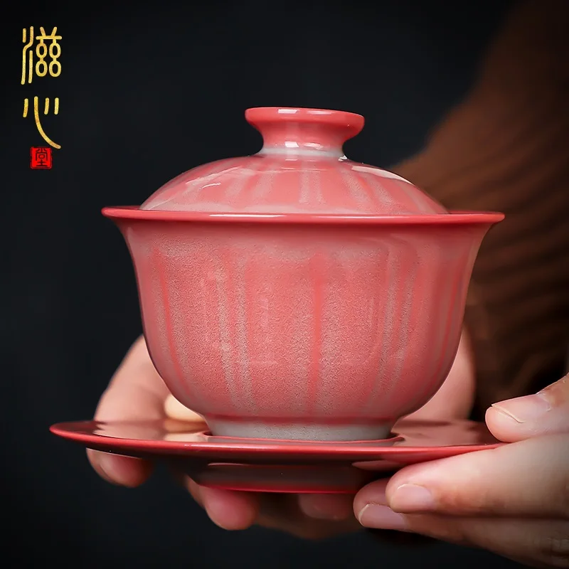 

Zixintang Цзиндэчжэнь пьяная красная голова Gaiwan одинарная Высококачественная Бытовая китайская чайная чашка без ожогов